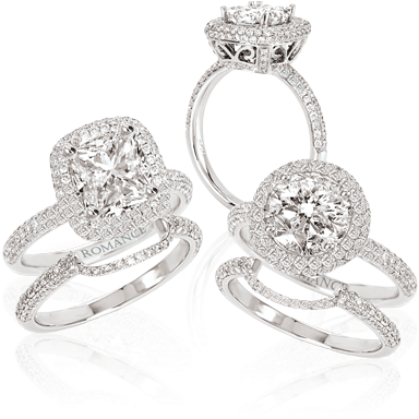 Florida Romance Diamond - Ourcustomweddingrings 18k Elite Collection Diamond (480x430), Png Download