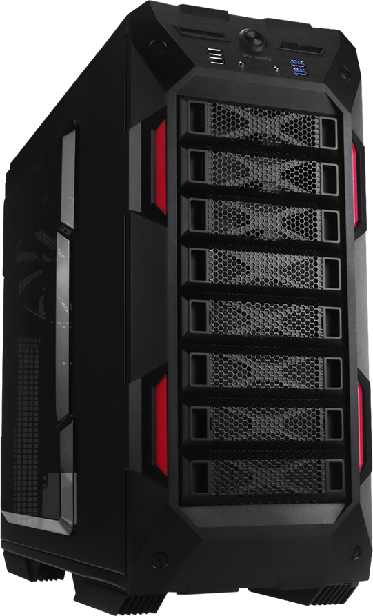 Stunning Gaming Design - Win Grone Full Tower - No Power Supply (541x893), Png Download