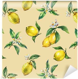 The Seamless Pattern Of The Branches Of Fresh Citrus - Lemon (400x400), Png Download