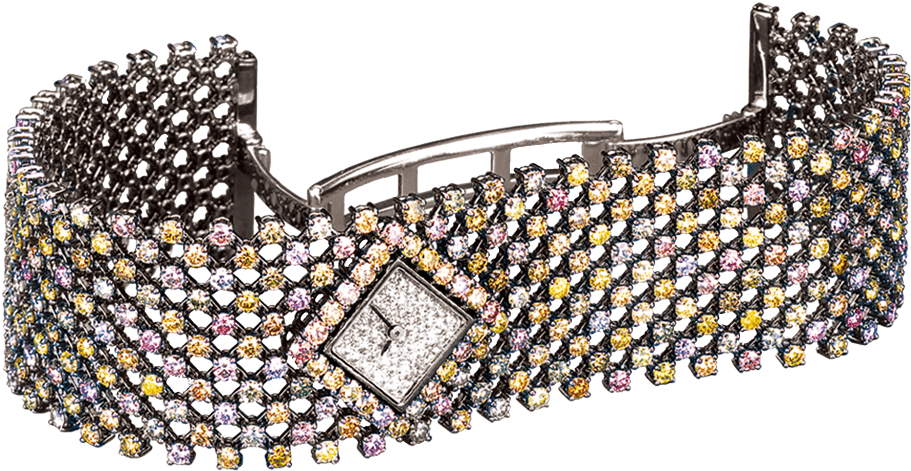 Fancy Color Diamond Ladies' Watch - Mabros Jewellery (1000x1000), Png Download
