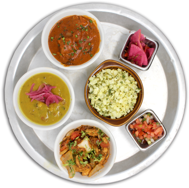 Lite Thali Riced Cauliflower, Daal Lentils, Kadhai (1000x667), Png Download