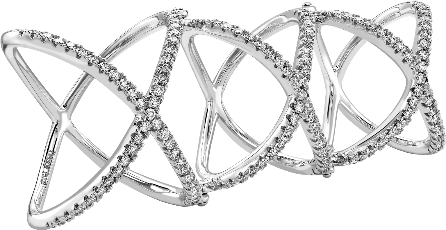 00ct H-si Round Brilliant Diamond Kiss Ring Set In - Ring (2100x2100), Png Download