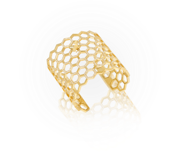 Unusual Idea Ladies Bracelets The Honeycomb Cuff Bracelet - Ladies Bracelets (600x518), Png Download