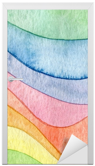 Abstract Wave Watercolor Painted Background Door Sticker - Give Me Bag Generic Colouful Waterproof Luggage Cover (400x400), Png Download