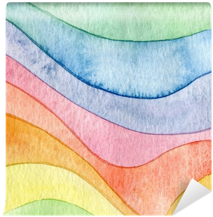 Abstract Wave Watercolor Painted Background Wall Mural - Give Me Bag Generic Colouful Waterproof Luggage Cover (400x400), Png Download