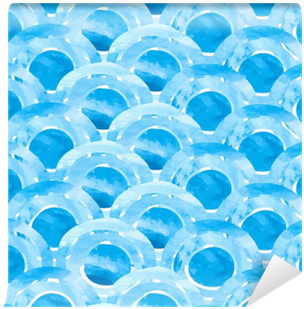 Watercolor Blue Abstract Waves - Circle (400x400), Png Download