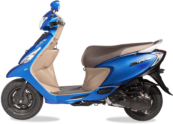 Tvs Zest Matte Blue (693x497), Png Download