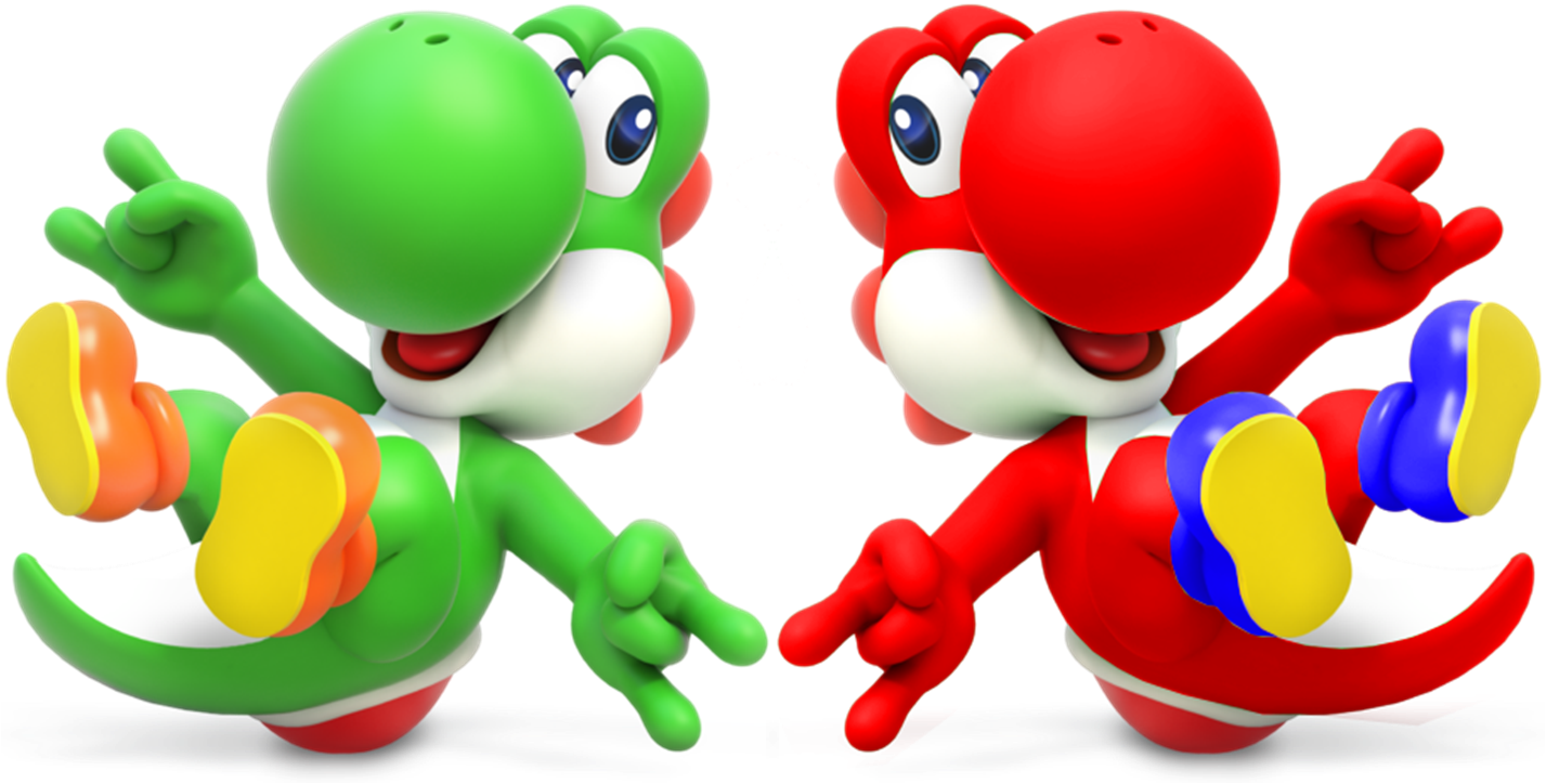 Red And Green Yoshis, Best Friends Forever (1427x724), Png Download