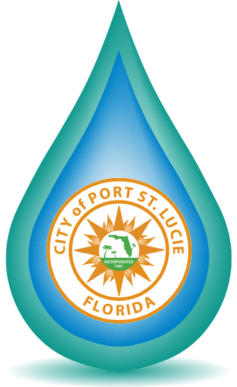 Water Drop Logo - City Of Port St Lucie Logo (340x554), Png Download