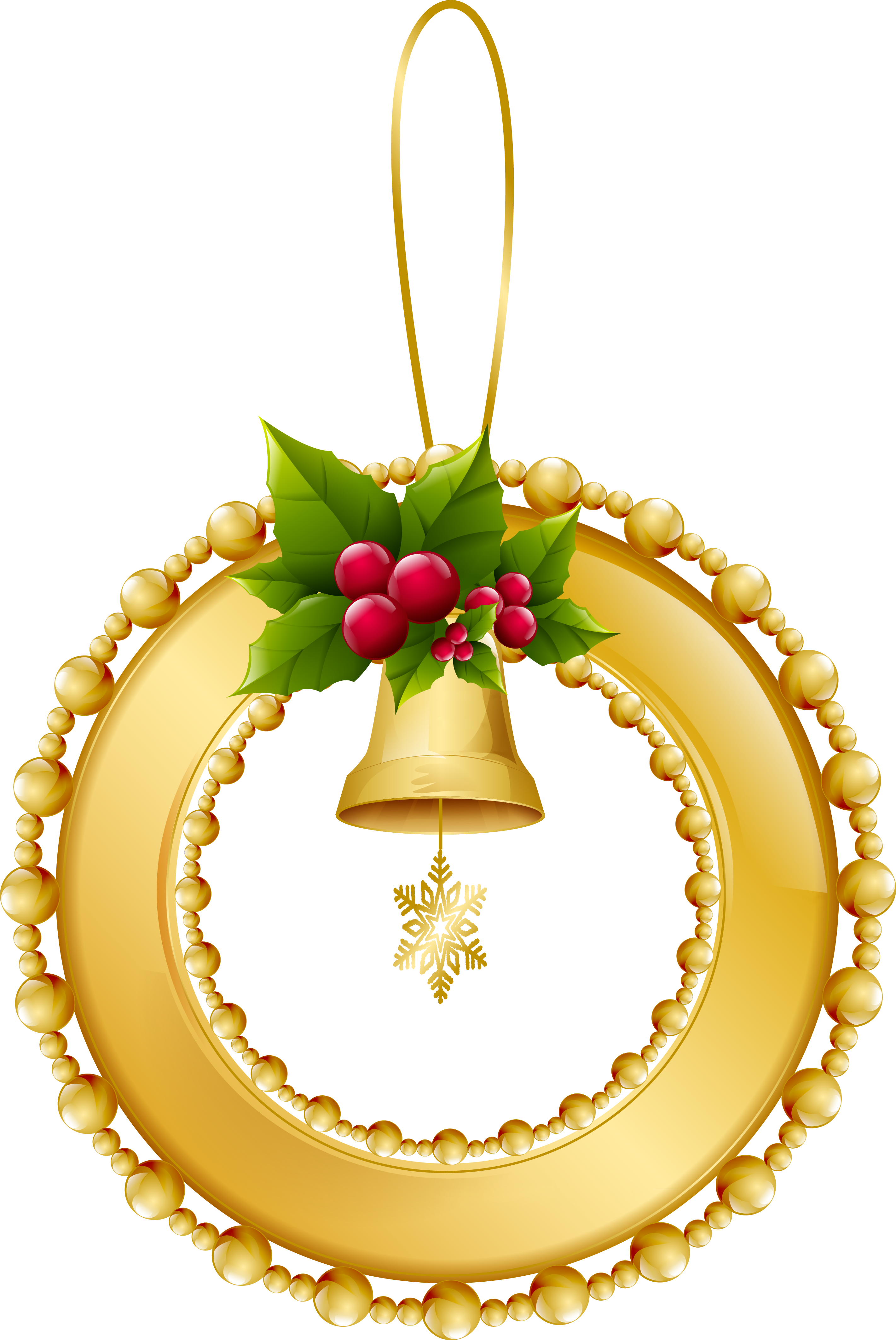 Gold Christmas Balls Png - Weihnachtsverzierung Mit Bell- U. Stern-rot-beeren (2843x4250), Png Download