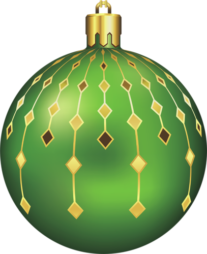 Large Transparent Green Christmas Ball Gallery View - Green Christmas Balls Clipart (407x500), Png Download
