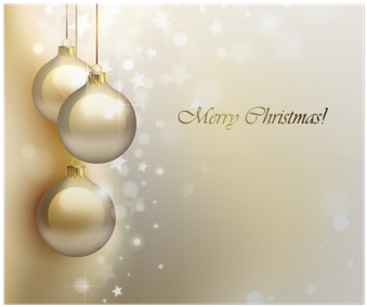Christmas Background With Gold Evening Balls Poster - A Golden Christmas (400x400), Png Download