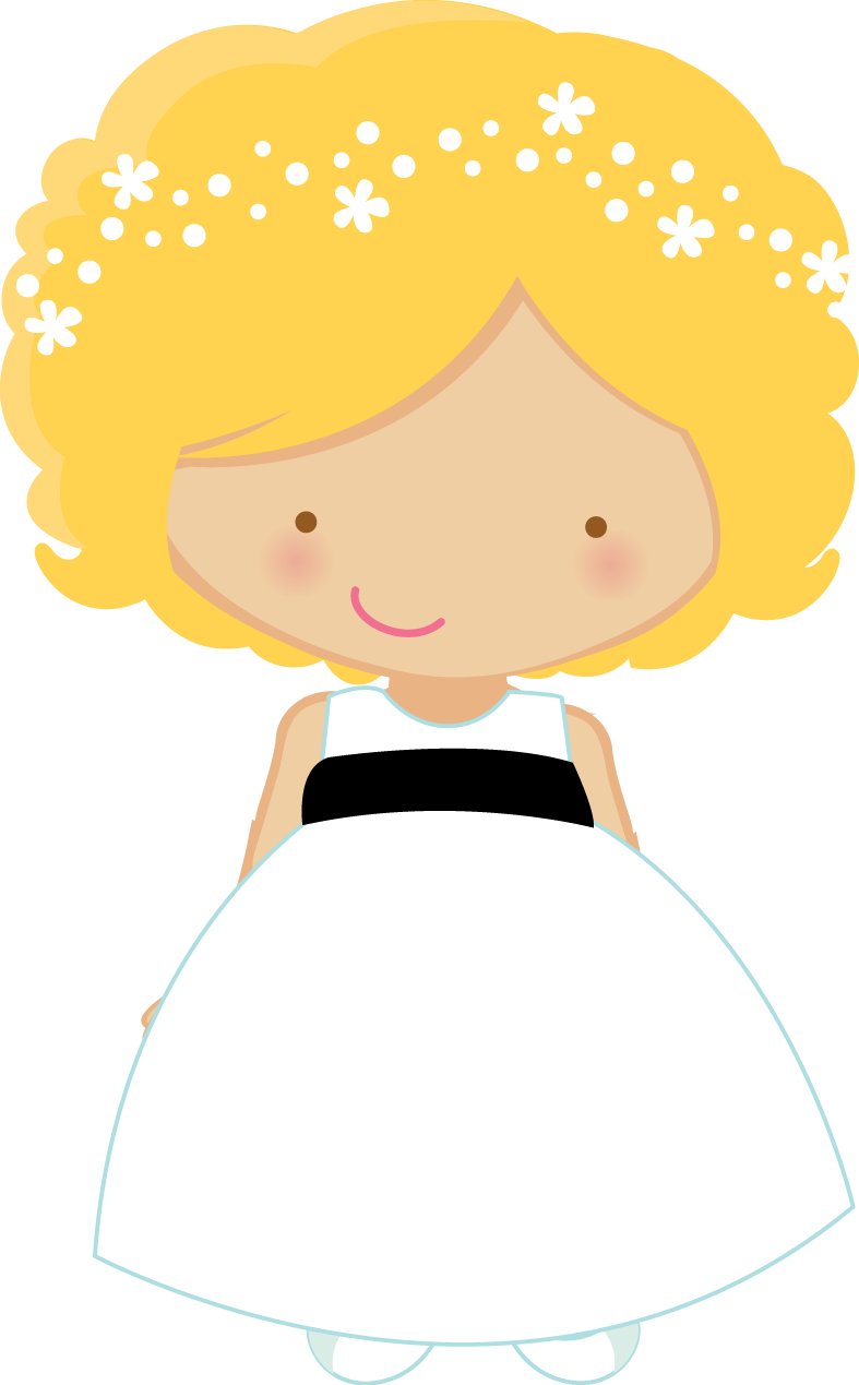 Flower Girl And Ring Bearer Clipart - Boneca Daminha Png (787x1269), Png Download