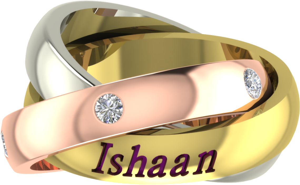Custom Made Trinity Rings With Names - Wedding Ring (1920x1080), Png Download