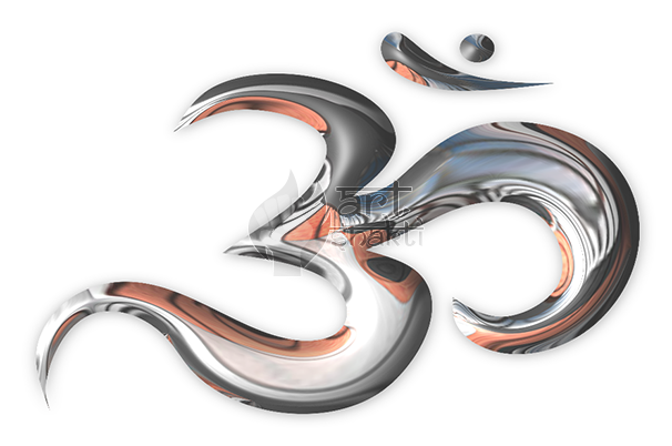 Om Aum Logo Copper Silver - Illustration (606x402), Png Download
