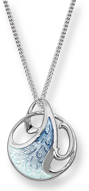 Nicole Barr Designs Fine Enamels Silver Art Nouveau - C Horner Style Silver Enamel Necklace - Blue (800x800), Png Download