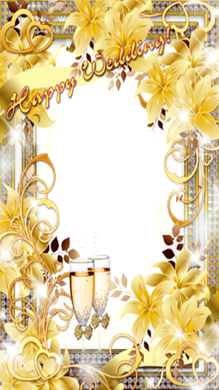 Wedding Photo Frame - Yellow Wedding Png Photo Frame (720x1280), Png Download