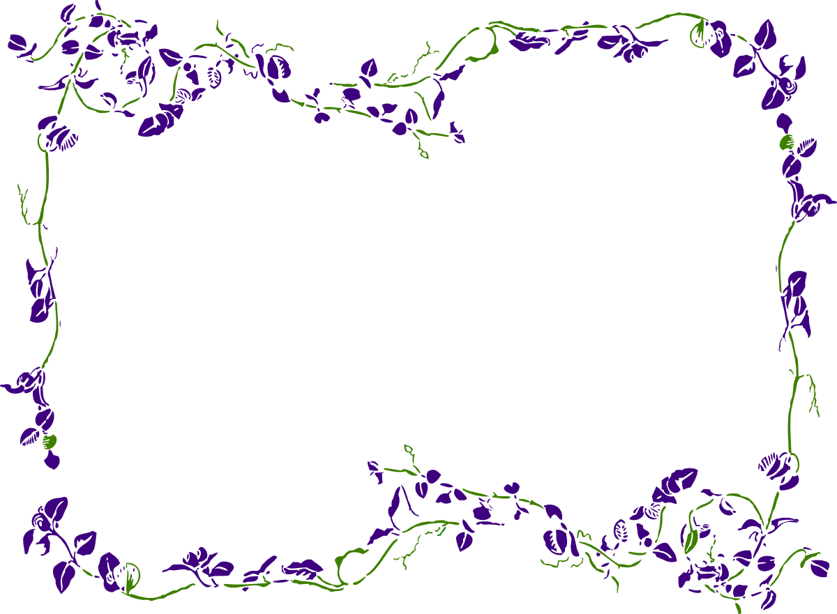Purple Floral Border Clipart - Lavender Clip Art Border (1200x881), Png Download
