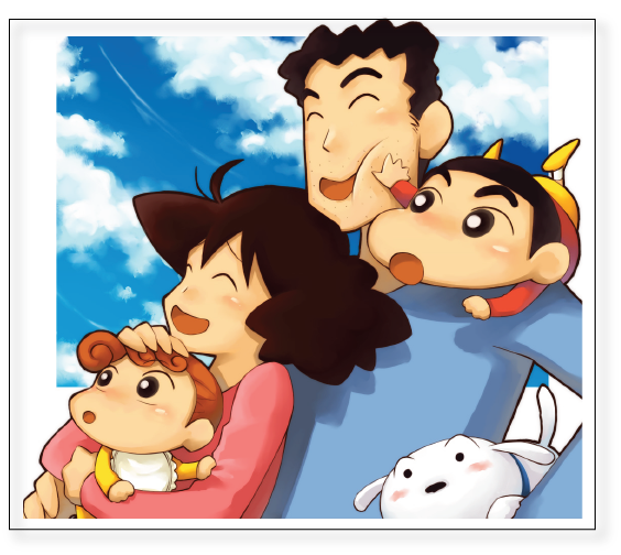 Ini Ceritanya Gue Lagi Getol-getolnya Nyanyi Theme - Shin Chan Future Family (564x504), Png Download