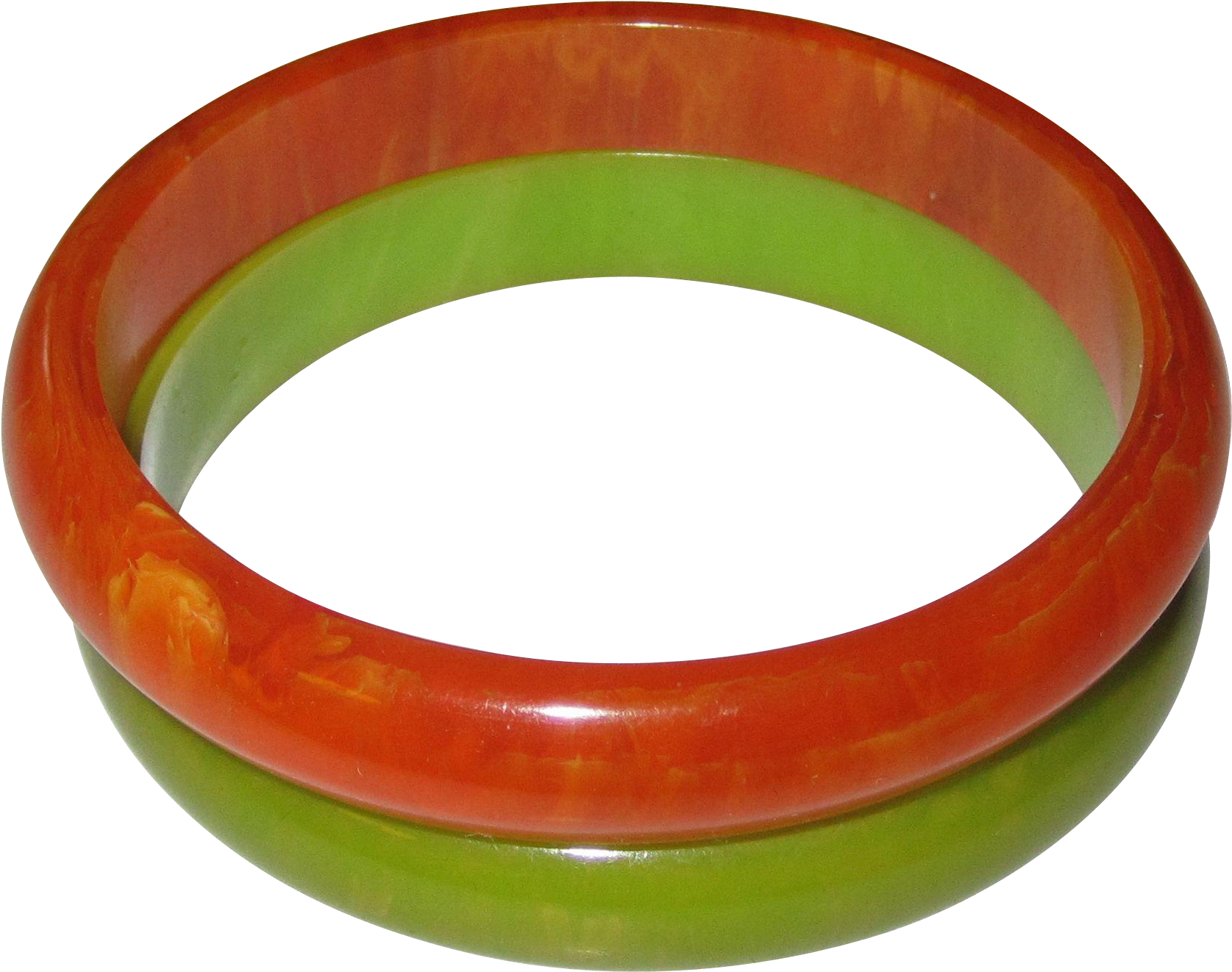 Pair Of Marbled Bakelite Bangle Bracelets (1674x1674), Png Download