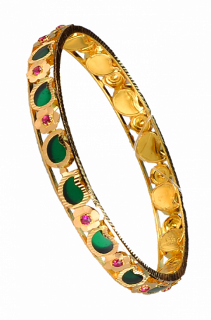 Pourvika Bb1944-14 - Palakka Bangle Png (300x453), Png Download