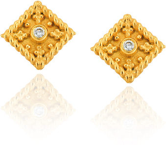 Byzance Earrings - Βυζαντινα Σκουλαρικια Με Ζαφειρια (500x500), Png Download