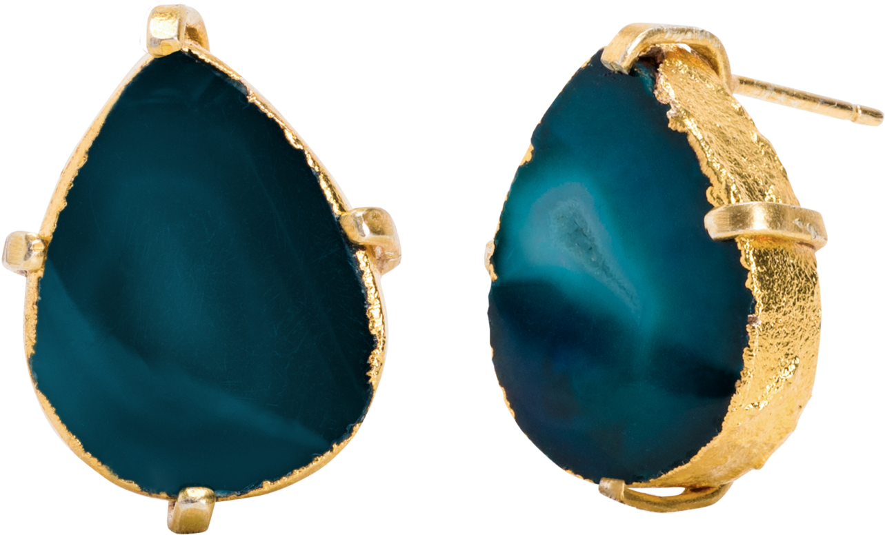 Dewdrop Stud Earrings In Teal (1399x902), Png Download