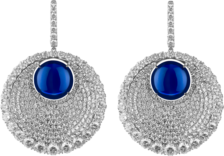 Blue Diamonds Earring1 - Blue Earring Png (800x762), Png Download