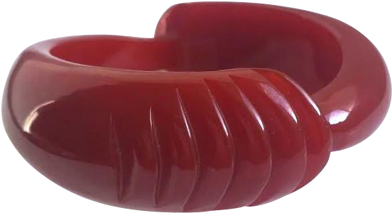 Bakelite Bangle Bracelet Carved In Red Unusual - Bracelet (551x551), Png Download