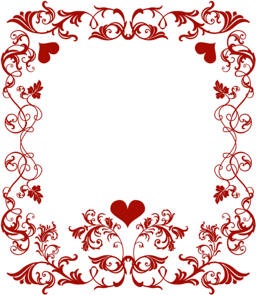 Valentine Teddy Bear Png Clipart - Valentines Day Border Clip Art (520x600), Png Download