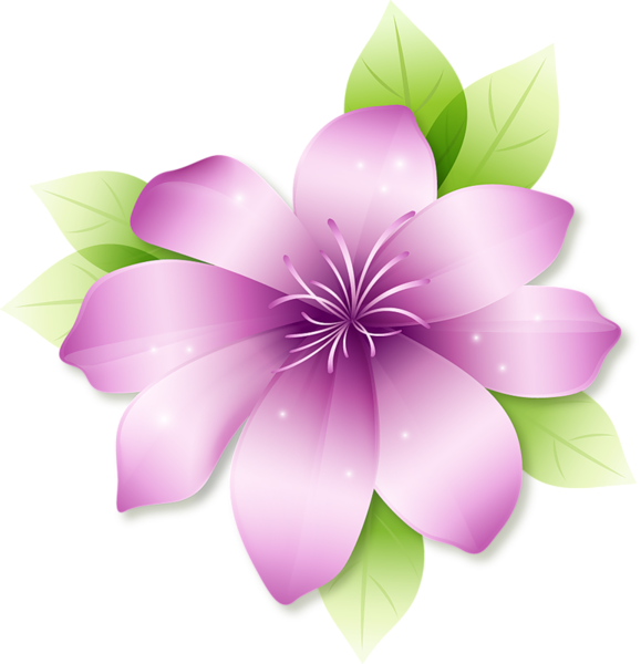 Large Pink Flower Clipart - Lindas Flores Clipart (579x600), Png Download
