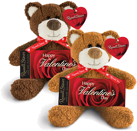 Russell Stover Solid Milk Chocolate Valentine Candy - Solid Milk Chocolate Roses Valentine Bar With Bear, (480x480), Png Download