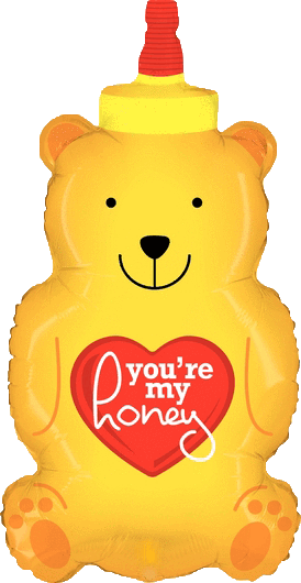 33" Jumbo You're My Honey Honeybear Valentine's Day - 33" You're My Honey - Mylar Balloons Foil (274x530), Png Download