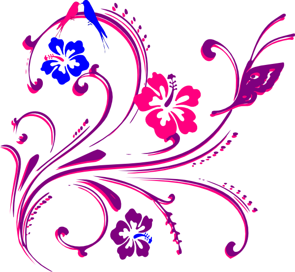 Butterfly Page Borders - Pink And Purple Butterfly Clipart (600x553), Png Download