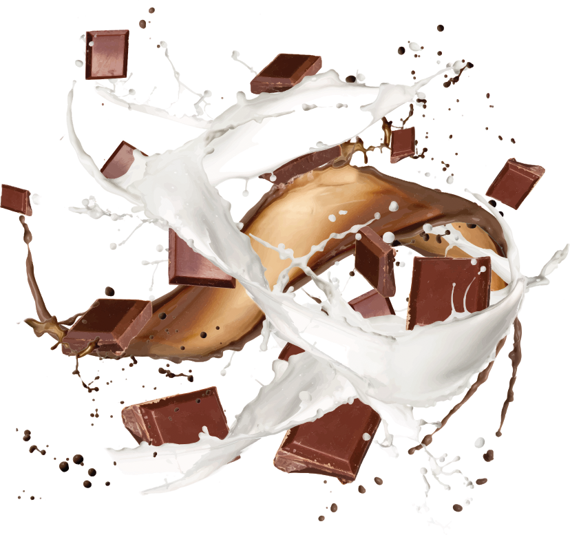 Splash Chocolate And Milk Png (828x777), Png Download