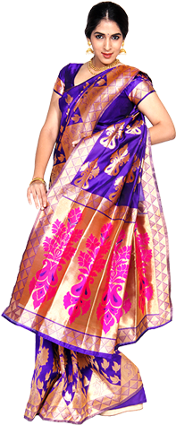 Aalaya Blue Jari Jacquard Cotton Silk Saree Collection - Shopping Zone Cotton Sarees (350x480), Png Download