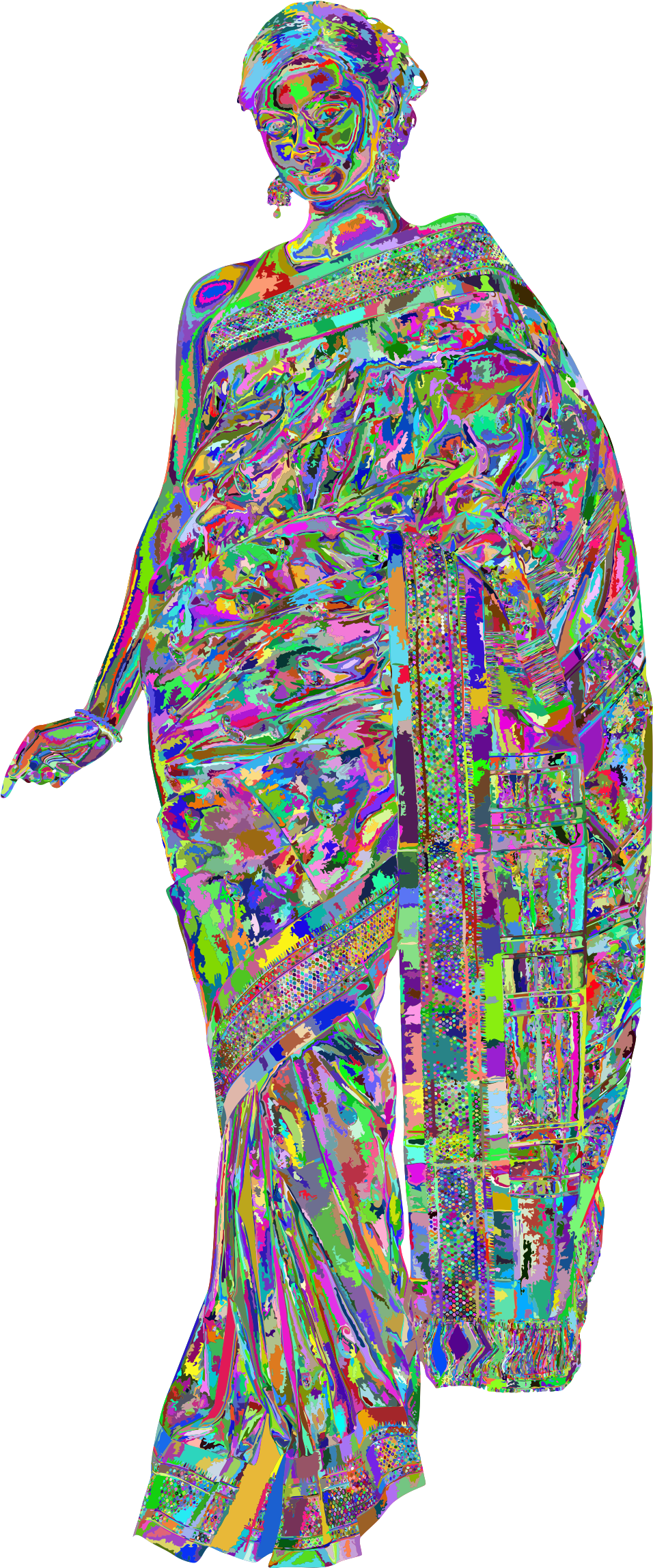Prismatic Woman In Saree Icons Png - Clip Art (1055x2400), Png Download
