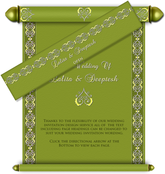 Royal Scroll Email Wedding Card Design - Muslim Shadi Card Design (574x589), Png Download