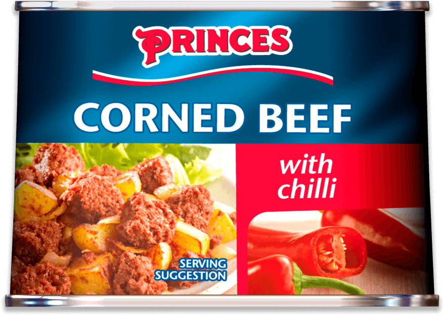 Princes Princes Corned Beef With Chilli 200g - Pack (904x904), Png Download