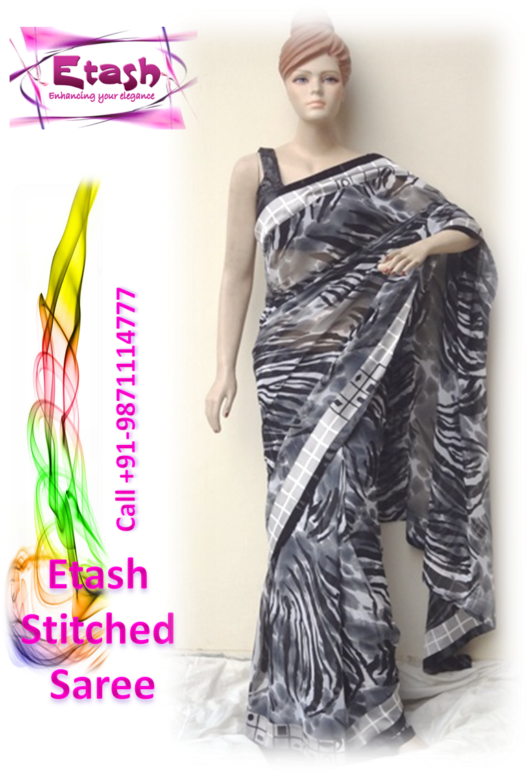 New Arrival Readymade Stitched Saree - Sari (798x1127), Png Download