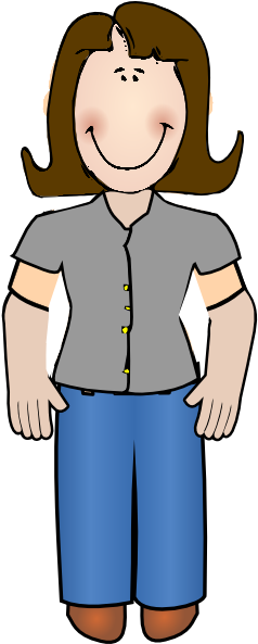 Lady Standing Clip Art At Clker - Clip Art Lady (264x592), Png Download