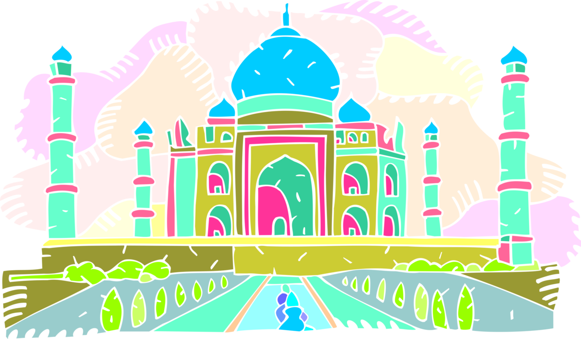 Clip Free Taj Mahal Mausoleum Agra Image Illustration - Taj Mahal (1197x700), Png Download