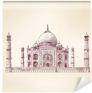 Taj Mahal, India Vector Illustration Wall Mural • Pixers® - Taj Mahal (400x400), Png Download