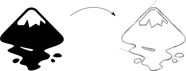 Here's An Example From Inkscape's Wiki - Logo Inkscape (594x227), Png Download