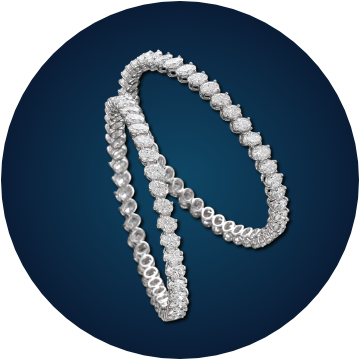 Signature Solitaire Fancy Bangle - Pearl (360x360), Png Download