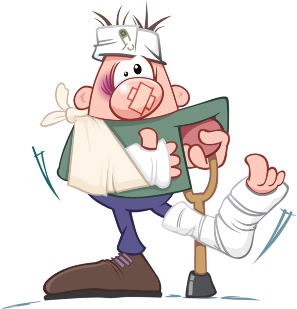 People, Illustration, Individual, Person, People Tarjetas, - Injured Cartoon (600x624), Png Download