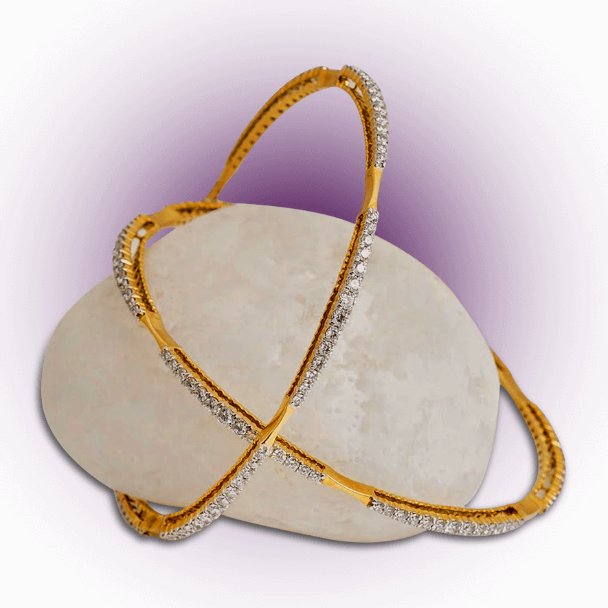 Diamond Studded Trendy Bangles - Bangle (885x885), Png Download