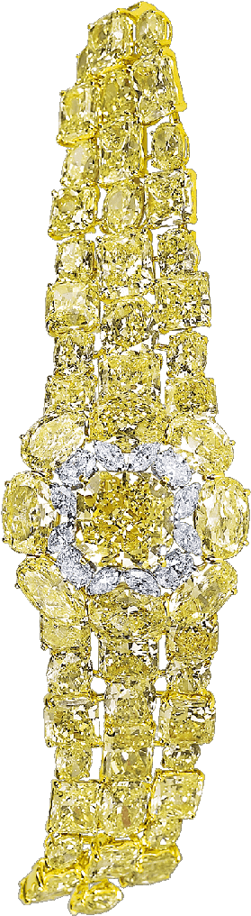 Fancy Yellow Diamond Bracelet - Fancy Color Diamond Bracelet (1200x1200), Png Download