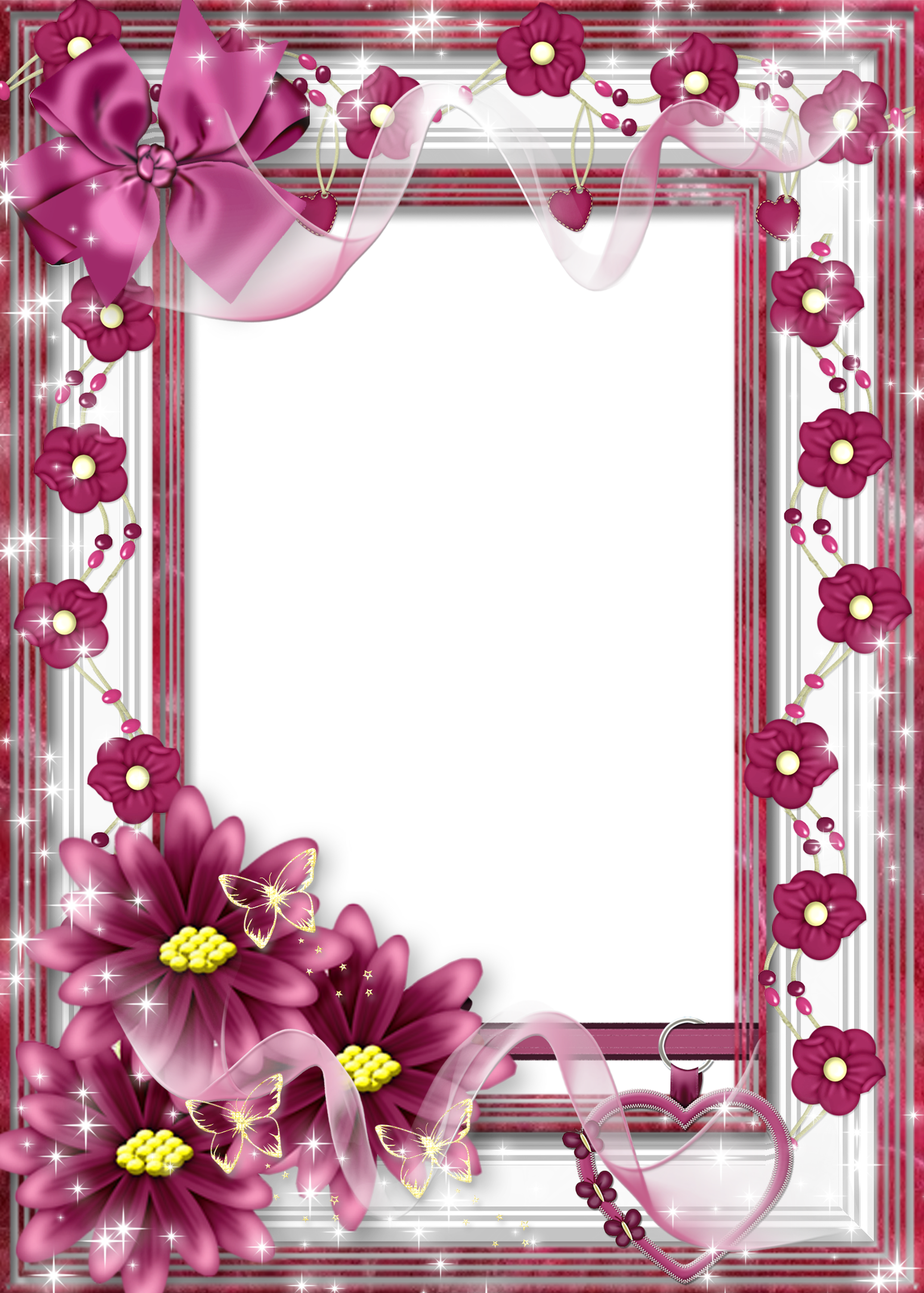 Beautiful Flowers Photo Frames (2473x3461), Png Download