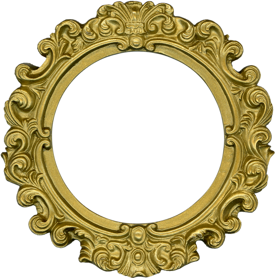 Free Golden Round Photo Frame Download In Ping - Round Picture Frames Png (900x949), Png Download
